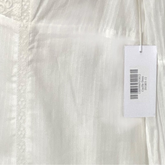 Reformation NWT Cecille Embroidered Deep V Ruffle Mini Dress Size 12 - Picture 7 of 8